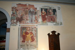 Gli antichi e pregiati affreschi sulla parete Nord
