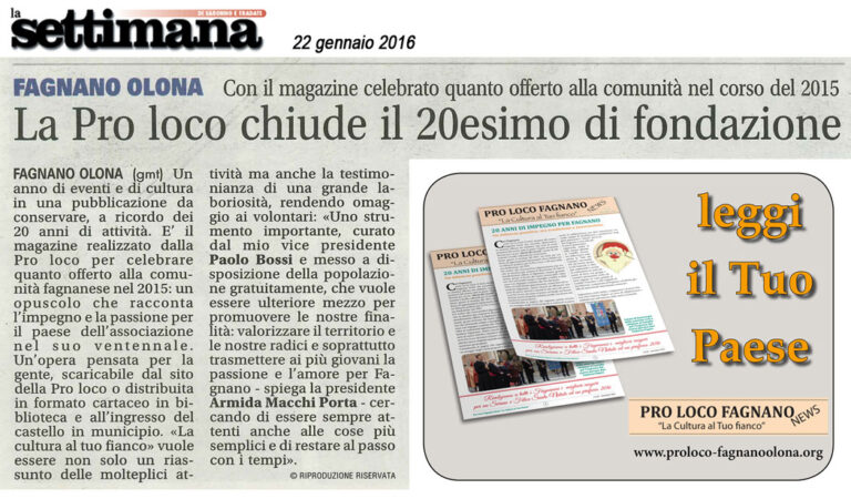 Pro Loco Fagnano NEWS – 2015