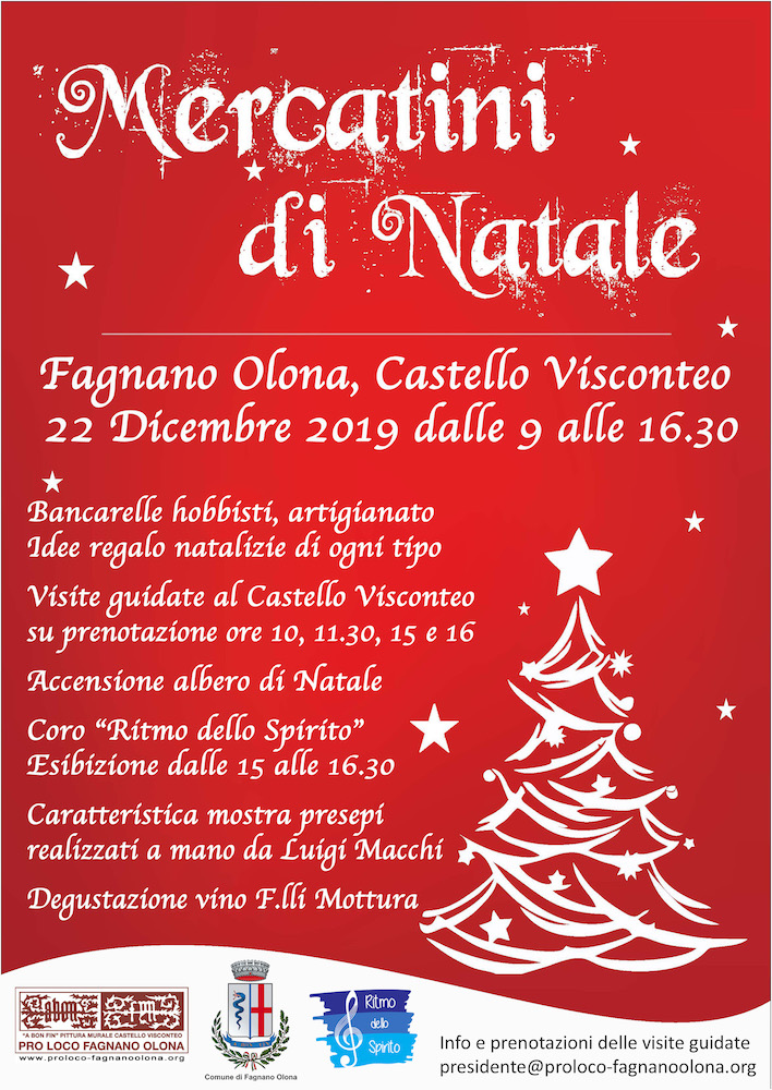 Mercatino di Natale al Castello Visconteo il 22/12