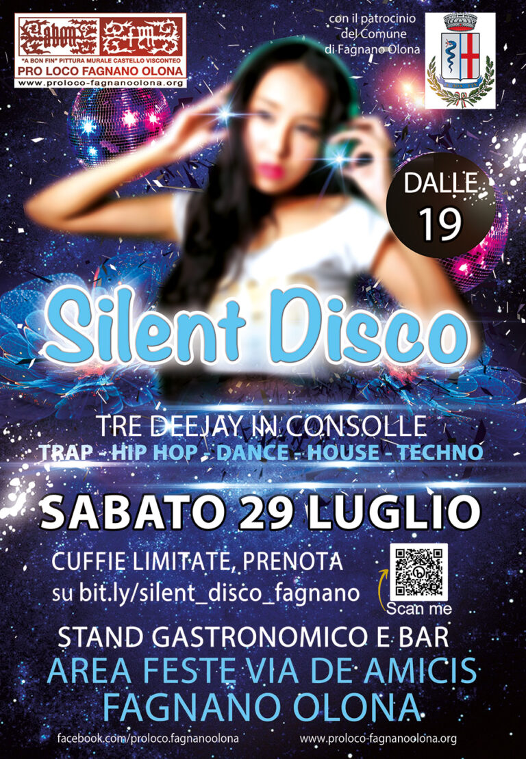 Silent Disco con 3 DJ il 29 luglio