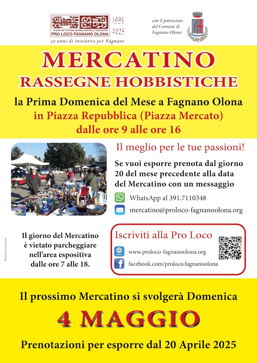Mercatino di Hobbismo e Antiquariato - 4 maggio 2025